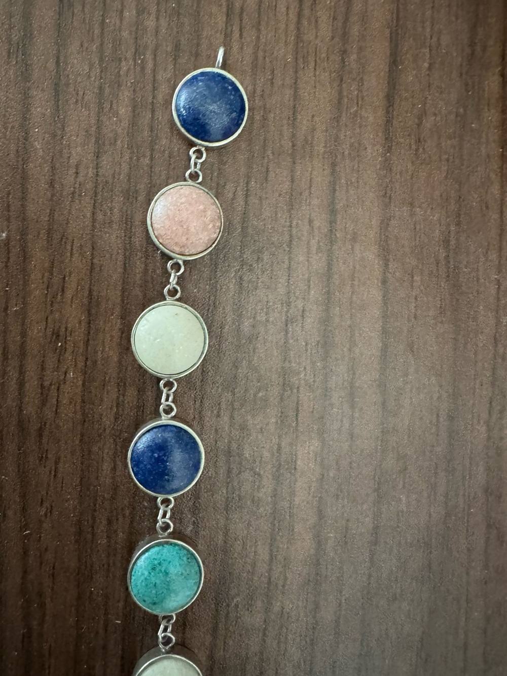 9.25 Multi-Color Round Stone Silver Bracelet - Women Jewelry